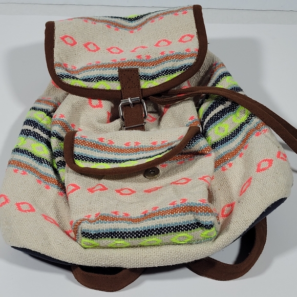 Old East Main Co. Mini Backpack Boho Aztec Western Style Multicolor 11”H x 10”L - Picture 2 of 10